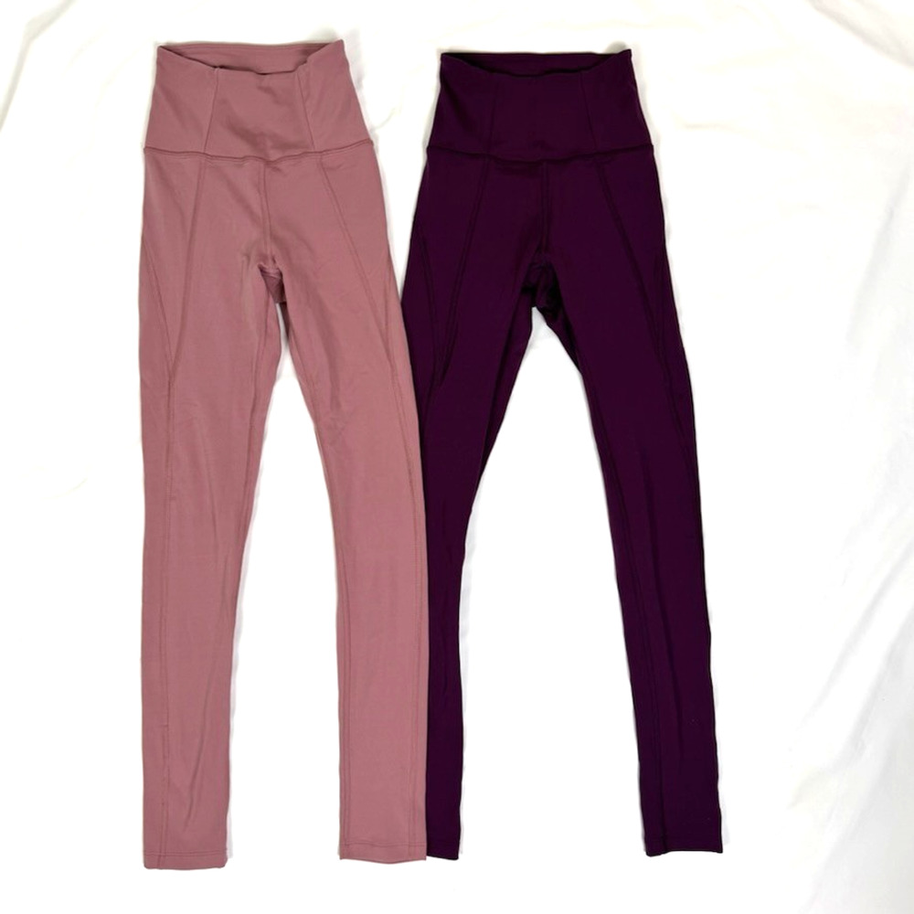Lot x 2 GIRLFRIEND COLLECTIVE Econyl XXS Leggings Hi Rise Mauve Pink Purple - Picture 2 of 14